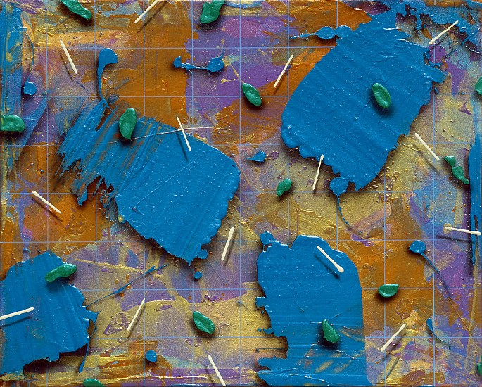 Larry Hefner, BLUE GRID WITH BLUE FLOATERS
Acrylic on Canvas, 32 x 40 in.
HEF018