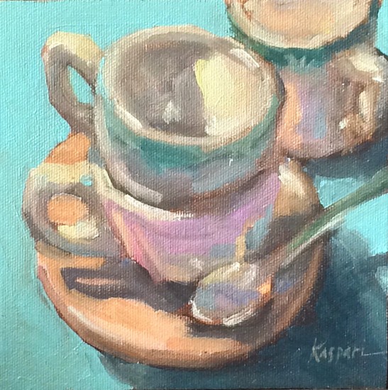 Debby Kaspari, DELIGHT (CUP STACK)
Oil on Canvas, 6 x 6 in. (15.2 x 15.2 cm)
KAS143