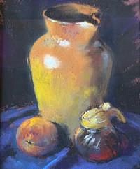 Debby Kaspari, PITCHERS & PEACHES, 2021
Pastel and paper, 9 x 12 in. (22.9 x 30.5 cm)
KAS136