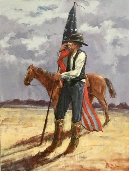 Mike Larsen, American Cowboy
Acrylic on Canvas, 40 x 30 in. (101.6 x 76.2 cm)
0074
$10,500
Gallery staff will contact you 72 hours after purchase regarding any additional shipping costs.